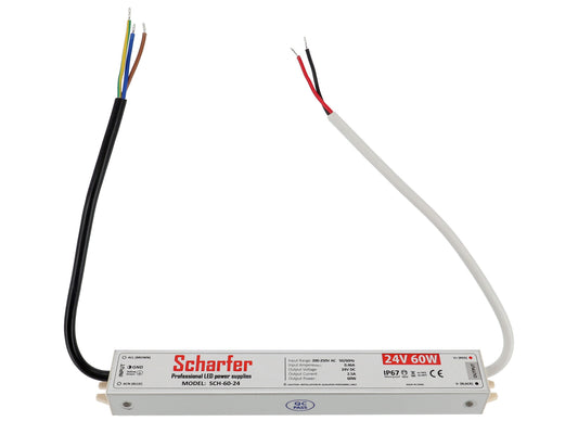 Wasserdichtes LED-Netzteil 24V (60W / 2,5A) – IP67, Scharfer