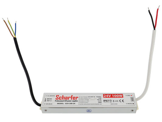 Wasserdichtes LED-Netzteil 24V (100W / 4,17A) – IP67, Scharfer