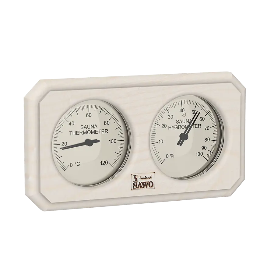 Thermo-Hygrometer Rechteckig mit abgeschrägten Ecken