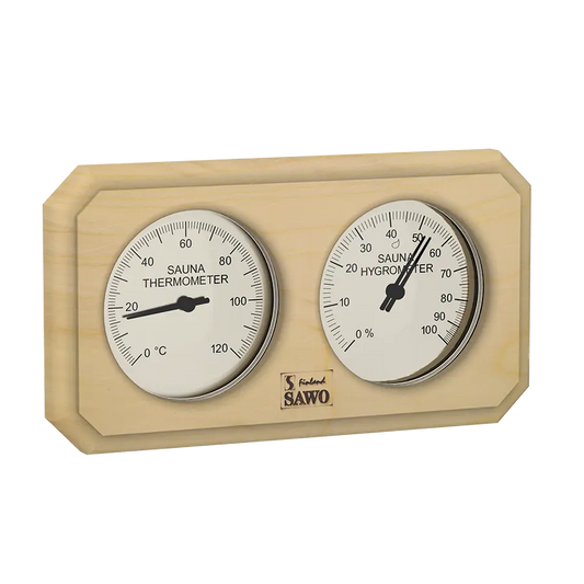 Thermo-Hygrometer Rechteckig mit abgeschrägten Ecken