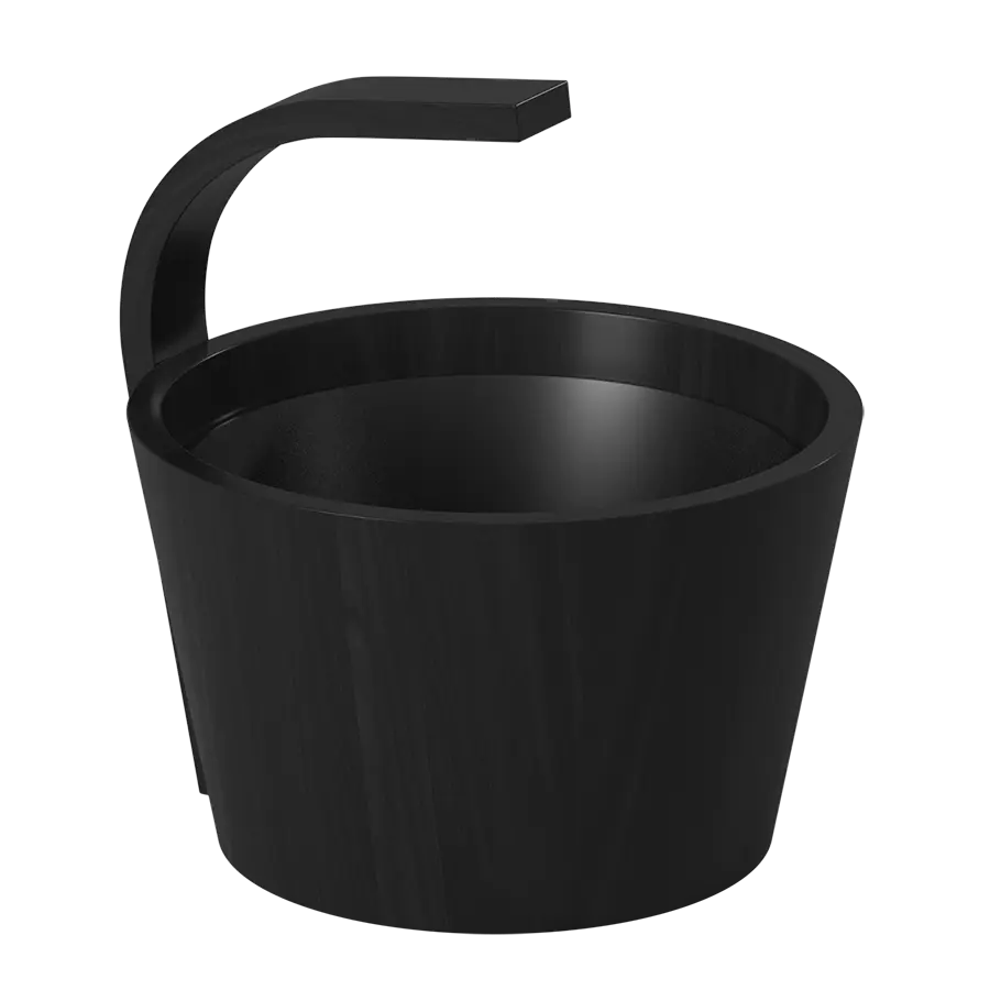 SAWO 342 Schwarz Sauna-Holzeimer 4 L