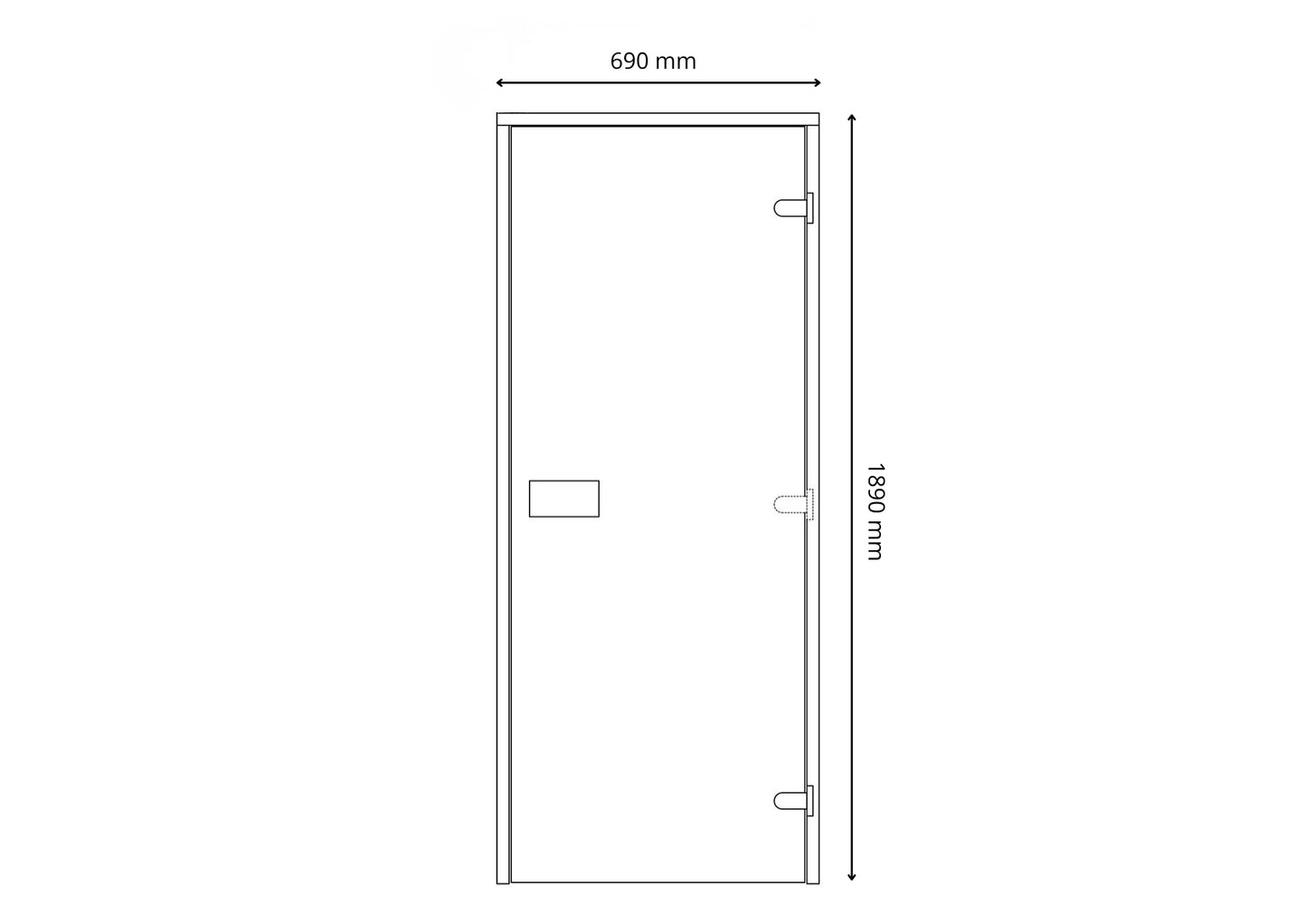 Saunatür 690×1890 mm – Thermoholz-Espenrahmen, Bronze-Glas