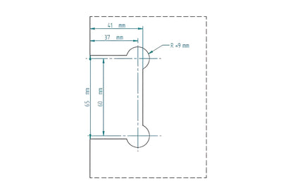 Wand-Duschtürscharnier 90° – asymmetrisch, verstellbar