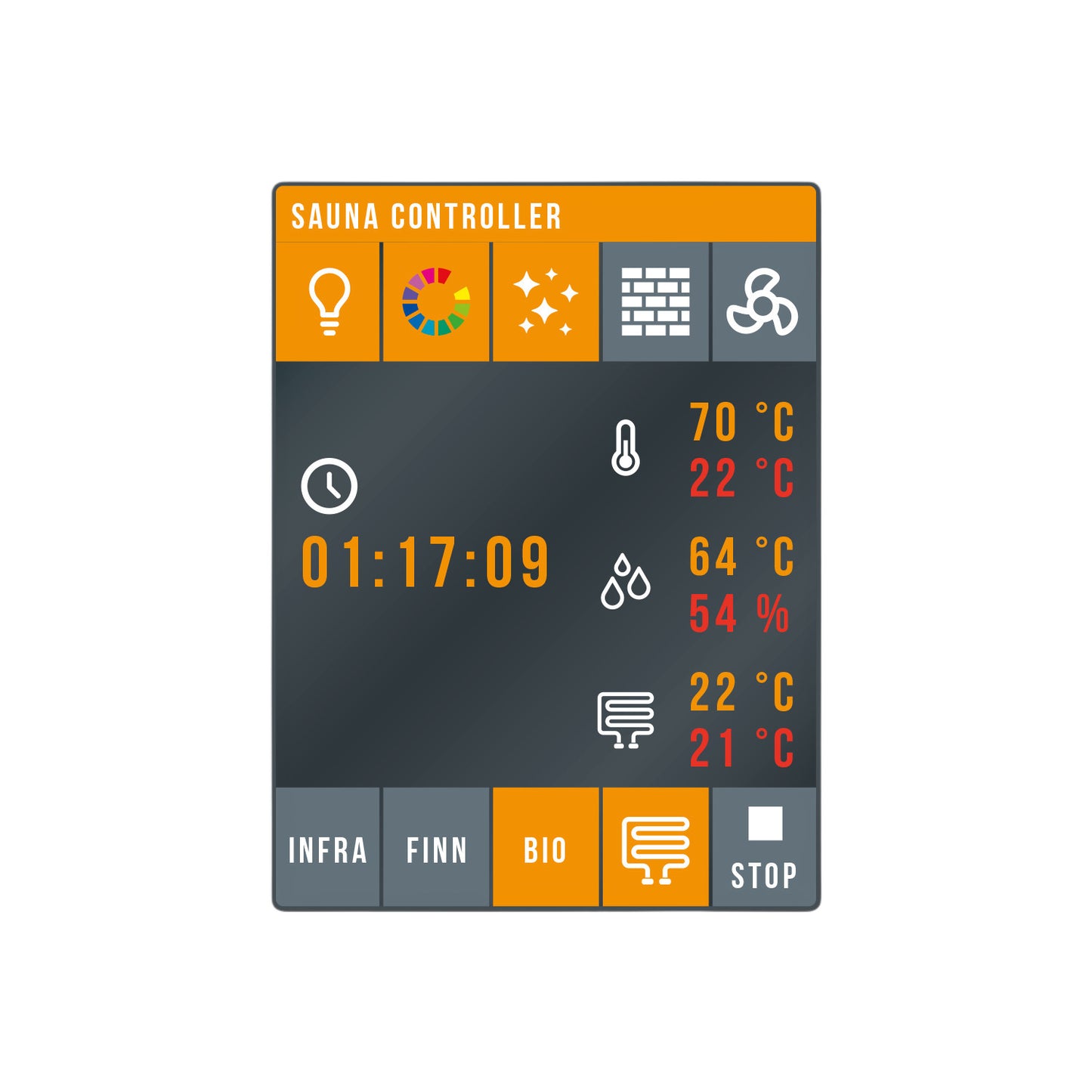 Lotus Relax Touch – LCD-Touch-Steuerung für Sauna (Kombi)