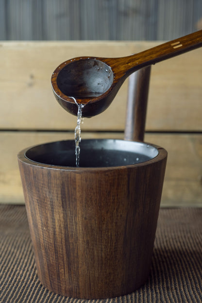 Rento Bambus Dunkel Sauna-Eimer 5 L