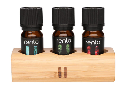 Rento Saunaaufguss-Set 3×10 ml mit Bambushalter